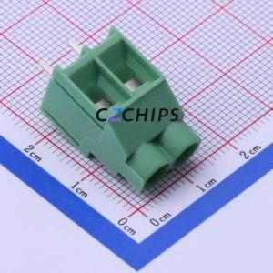 DB910-6.35-2P-GN-P Screw Terminal Block Through hole Component (THT),P=6.35mm Connector 1x2P 6.35mm Green Through Hole - Product Image 1