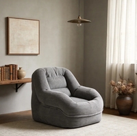 Fauteuil de relaxation en velours côtelé, moderne et minimaliste, en forme de L, confortable, pour chambre à coucher, chaise longue individuelle, pouf, chaise paresseuse, canapé