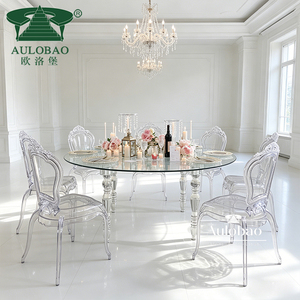 Diseño de alquiler de eventos Mesa de boda de acrílico transparente de forma redonda para fiesta - Product Image 2