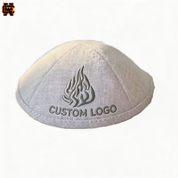 Kippah Ebraica Ricamata all'Ingrosso, Yarmulke Rotonda, Cappello Kippot, Logo Personalizzato Ricamato, Produzione ODM OEM, Fornitura all'Ingrosso