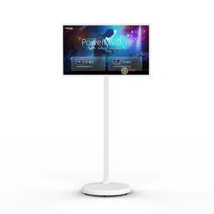 Interactive 21.5 Inch Stand By Me Smart Mobile Tv Monitor Lcd 1080p Portable Touch Screen Rotating Tv For Fitness Kitchens