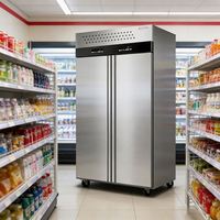 Réfrigérateur et congélateur vertical en acier inoxydable de qualité supérieure pour usage commercial avec dégivrage automatique pour restaurants