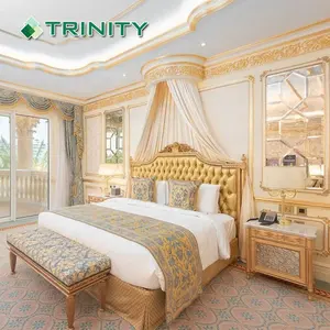 Villa de estilo victoriano real, juego de dormitorio de lujo de 5 estrellas, muebles de habitación de Hotel, hecho a medida