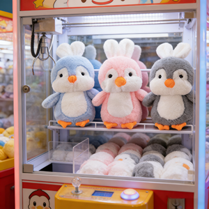 Peluche de Pingüino con Orejas de Conejo Estilo Kawaii de 8 Pulgadas, Juguete de Peluche Suave en Colores Azul, Rosa y Gris para Niñas, Colgante para Bolso - Product Image 1