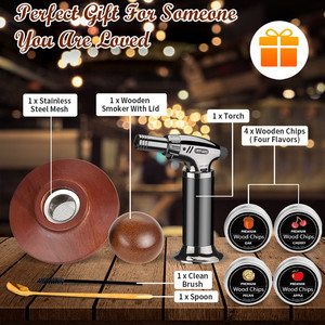 Cocktail Hút Thuốc Kit Torch Gỗ Chip & Whiskey Infuser Cho <span class=keywords><strong>Bourbon</strong></span> Cũ Fashioned Cho BBQ & Whiskey Những Người Đam Mê - Product Image 4