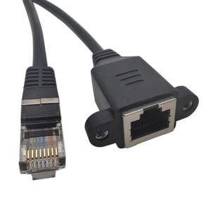 Câble d'extension de montage sur panneau à vis réseau <span class=keywords><strong>Ethernet</strong></span> blindé Cat6e RJ45 M/F - Product Image 1