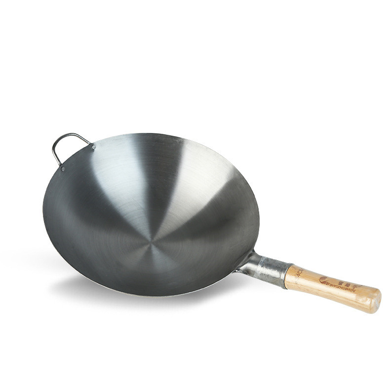 Китайские дома, отеля, Немелованная диапазон Cuisiniere кухня equipmentthick антипригарным газ чугунного казана приготовления горелка с деревянной ручкой