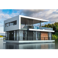 Club de luxe flottant, maison flottante sur la mer, hôtel flottant, villa flottante, restaurant aquatique, maison préfabriquée, île flottante, projet flottant