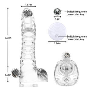 Manchon vibrant en cristal avec télécommande sans fil pour homme, simulation d'éjaculation retardée, pour adulte - Product Image 4