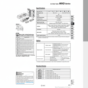 MXQ12-50C ตั้งโต๊ะสไลด์ลมนิวเมติก SMC - Product Image 1