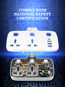 LDNIO sc2413 cổng USB EU/UK chúng tôi ổ cắm mở rộng dây điện đa cắm <span class=keywords><strong>Adapter</strong></span> tăng bảo vệ phổ Power Strip ổ cắm - Product Image 3