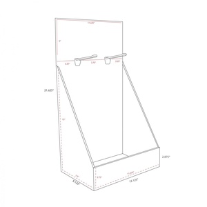 Индивидуальный экологичный перерабатываемый современный портативный стенд PDQ из гофрокартона для демонстрации товаров на прилавке, с крючками, складной, разборный - Product Image 3