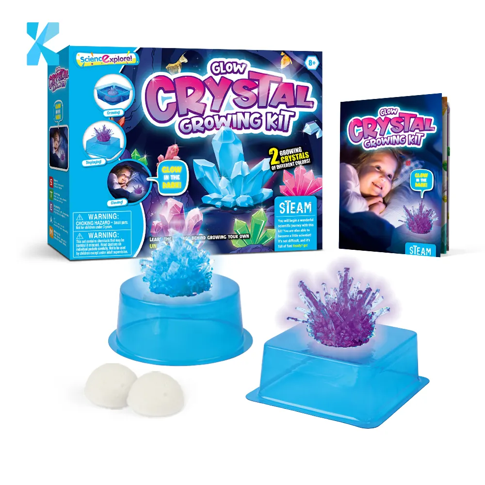 Cpc 2 em 1 educacional crescer no drak cristal crescente kit crianças diy mão na haste ciência do cristal