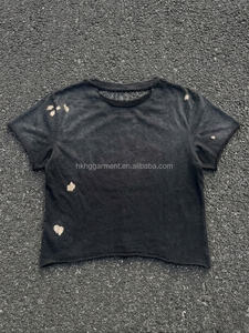 Camiseta de corte holgado con efecto desgastado, camiseta de algodón personalizada, camiseta oversize de algodón para hombre, camisetas de verano para hombre, efecto vintage lavado sucio. - Product Image 3