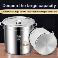 Baril à soupe isotherme 24H, seau alimentaire robuste en acier inoxydable avec poignée anti-brûlure pour la restauration en extérieur