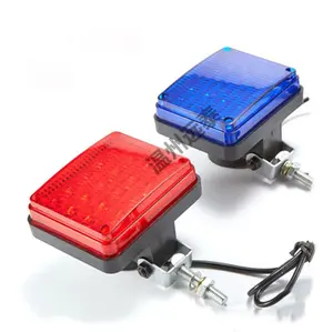 Bateria elétrica do carro da motocicleta, patrulha vermelha e azul alternada 12vled luzes de aviso, explosão quadrada, pisca par dc 12v