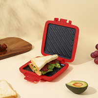 HeMaSe SN003 Machine à sandwichs et gaufres en silicone écologique à chauffage rapide pour micro-ondes, usage domestique