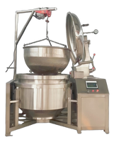 Cuisinière à pression automatique en acier inoxydable de 100, 200, 500 litres, cuisinière à pression électrique industrielle multifonction