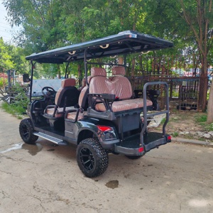 Carrito de Golf Negro Personalizable HKBG-C para 4+2 Pasajeros, Batería de Litio, Carro de Club con Estructura de Acero de Alta Resistencia, Faros LED, Nuevo Diseño E - Product Image 5