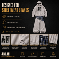 Ensemble deux pièces de survêtement molletonné épais pour homme, haute qualité, avec finition brute et effet vieilli, style streetwear vintage, fabrication sur mesure