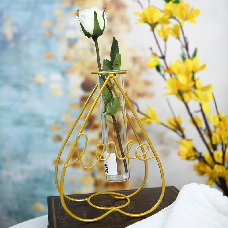 Свадебная настольная Роскошная ваза из золотистой металлической проволоки для центрального элемента