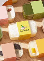 Boîte à biscuits carrée scellée transparente Hotsell Durable utilisant l'emballage en plastique de gâteau de dessert de tiramisu de boîte à pâtisserie de rectangle clair