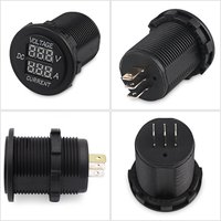 Multímetro Digital LED Dual de CC 12-24V 0.1-10A, Medidor de Voltaje y Amperaje |   Probador de Corriente y Voltaje 2 en 1