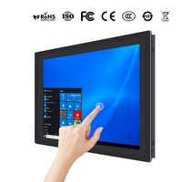 PC industriel sans ventilateur étanche IP65, écran tactile intégré de 18,5 pouces, 4ème génération I3 Windows 4+128 Go, ordinateur tout-en-un, PC de panneau
