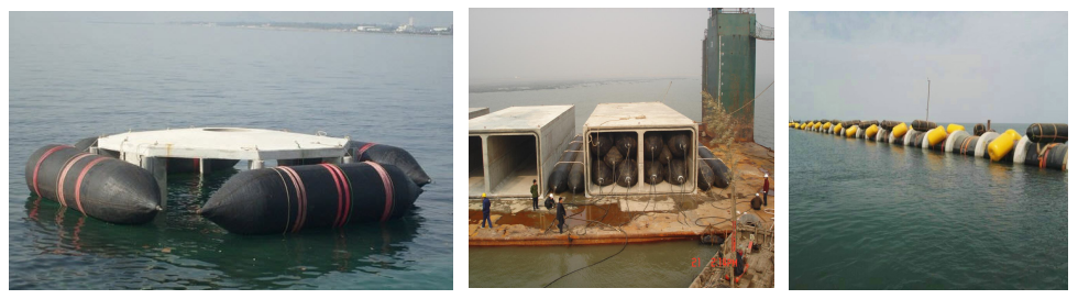 Air lifting buoyancy salvage and refloatation rubber airbag for dock construction