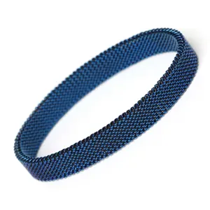 New Fashion Colorful Luxury Handmade 316L Stainless Steel Elastic Stretch Spring Mesh Bracelet For Men And Women