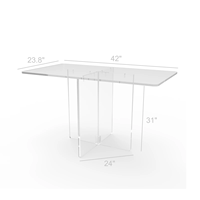 Meubles de luxe Table transparente, bureau, Table de Communion en plexiglas, grandes Tables à manger en acrylique