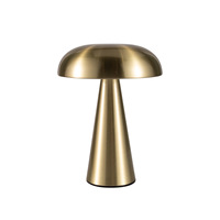 Veilleuse LED tricolore au design moderne en métal chromé champignon à gradation barre d'étude dôme en fer à batterie pour bureaux chambres à coucher