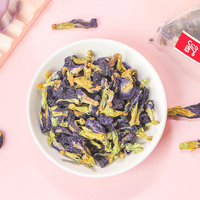 Teh Herbal Bunga Kacang Kupu-kupu Biru Kering Alami Kaya Antioksidan dan Anthocyanin untuk Campuran Minuman Koktail Grosir
