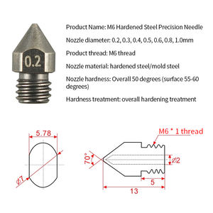 หัวฉีด M6แบบเข็มเคลือบ PTFE ด้านนอกมีความแม่นยำหัวฉีดแบบเคลือบด้วย PTFE ด้านนอกที่มีความทนทานต่อการกัดกร่อน - Product Image 3