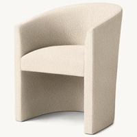 Fauteuil de salle à manger moderne de style américain personnalisé Rhoohill, en bois massif avec tissu en velours, pour l'intérieur