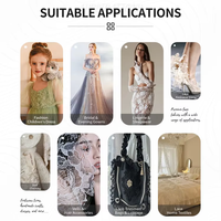 Tissu en dentelle à sequins floraux noirs, maille transparente respirante pour sous-vêtements, robe pour femmes, lingerie, robe de soirée