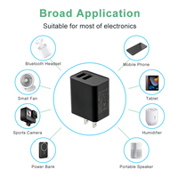 Adaptateur secteur USB 5V 1,5A avec 2 ports, prise US, Canada, Mexique, 5 volts 2 ampères, chargeur 5V 1A
