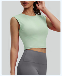 เสื้อครอปโยคะแบบไม่มีแขน ดีไซน์สวยเก๋ โชว์หลัง ทรงคอกลม เนื้อผ้าระบายอากาศได้ดีและยืดหยุ่นสูง - Product Image 5