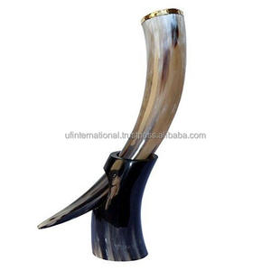 Unique Viking Drinking <b>Horn</b> Best Quality <b>Buffalo</b> <b>Horn</b> with Stand Customized Size Natural Craft Handmade Cheap Price - Product Image 3