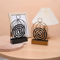 Brûleur d'encens créatif et écologique en forme de cage à oiseaux, en fer, anti-moustiques, suspendu, pour bois de santal et cendres, répulsif anti-parasites