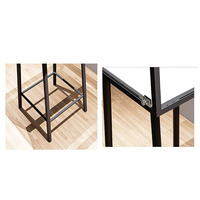 Présentoir à bijoux moderne en métal, vitrine sur pied haute en verre, table de présentation de bijoux pour magasin de détail avec éclairage LED