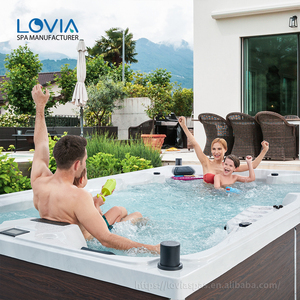 LOVIA L702 Grande <span class=keywords><strong>Vasca</strong></span> Idromassaggio per 9 Persone, Lussuosa <span class=keywords><strong>Vasca</strong></span> Esterna in Acrilico Balboa Aristech - Product Image 1