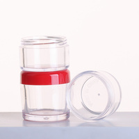 Flacon en plastique PS transparent de 15g 20g, format voyage portable, pour poudre libre, petit pot à échantillons de maquillage