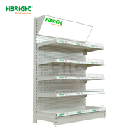 Étagère de présentation métallique robuste pour supermarché, structure à 5 niveaux, options de couleur personnalisées, installation rapide pour l'électronique
