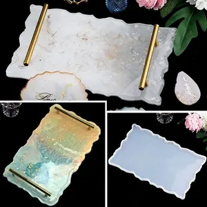 DIY Fruit Tea Tray Crystal Epoxy Mold For Resin Tray Coaster Silicone Resin Molds