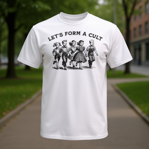 Camiseta de satira con humor negro retro de Let's Form A Cult - Product Image 3