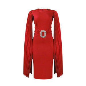 <span class=keywords><strong>Abbigliamento</strong></span> <span class=keywords><strong>Donna</strong></span> <span class=keywords><strong>Taglie</strong></span> <span class=keywords><strong>Forti</strong></span> Autunno Inverno Nuovo Abito Africano Aderente Sexy con Mantella Tinta Unita in Poliestere Spandex - Product Image 3