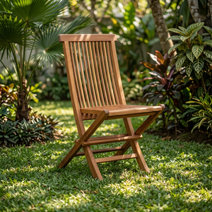 Silla Plegable de Madera de Teca para Exteriores, Diseño Moderno, Muebles Plegables para Jardín - Product Image 1