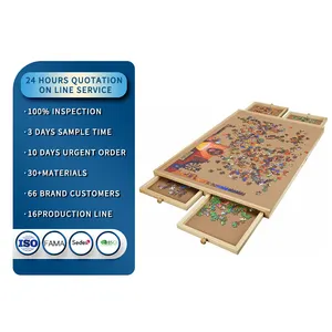 Houten Puzzel Bord Draagbare Puzzel Puzzel Bord Met Lades