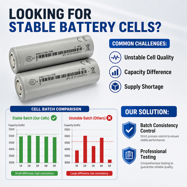 Grade-A 21700 50E 5000mah 3.6V 5000mAh Cell EU Stock, Matched High-Capacity Li-ion Battery for Power Tool OEM & DIY Custom Packs